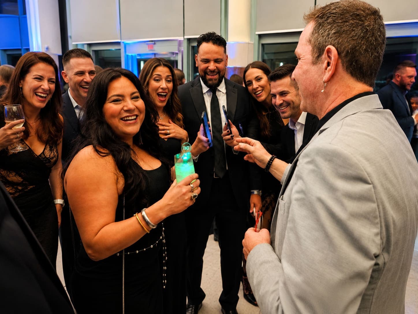 Guy Bavli performing strolling mentalism for corporate guests