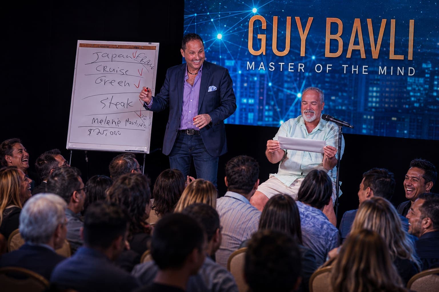 Guy Bavli on stage in Aruba
