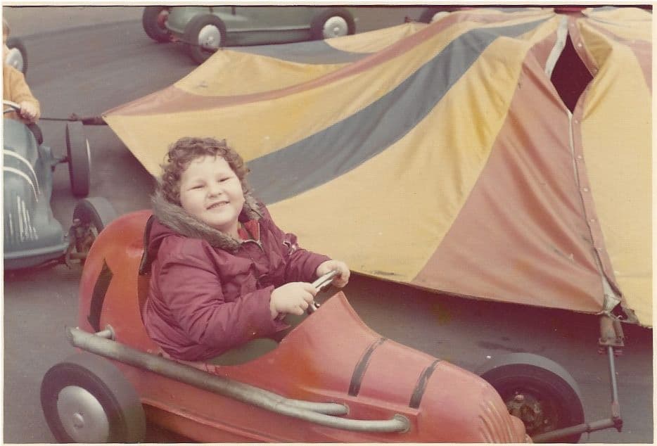 Guy Bavli as a boy in a go-kart, 1977